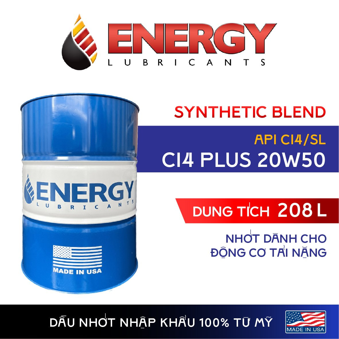 Nhớt động cơ tàu thuyền xe tải nặng  API CI4/SL, CI4 Plus 20W50