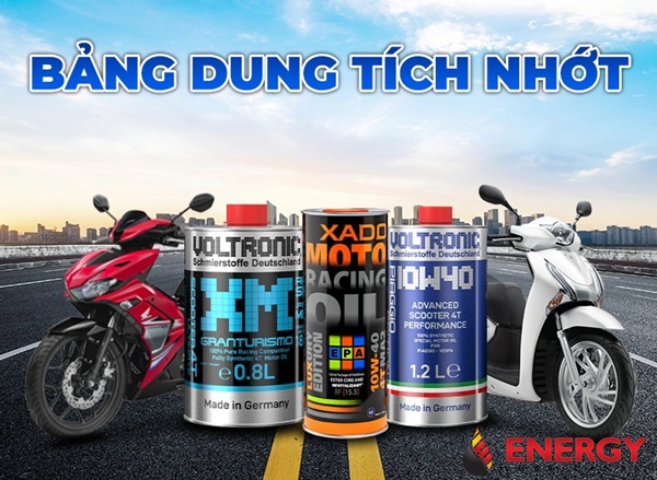 Dung tích nhớt xe máy